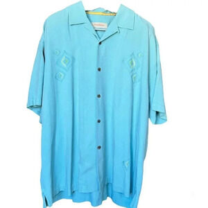 Mens 's Tommy Bahama Silk shirt with embroidery size XXL
